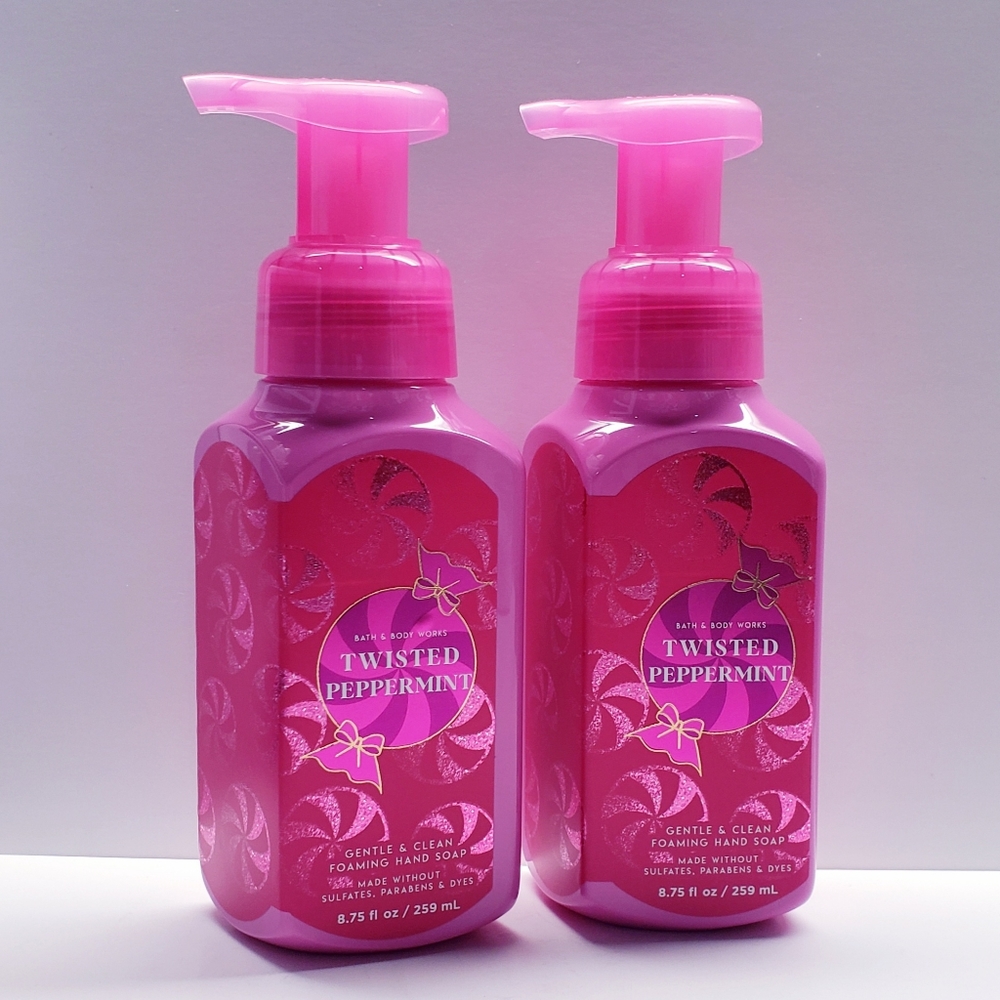 Bath & Body Works TWISTED PEPPERMINT Gentle Foaming Hand Soap, 8.75 oz (2 pcs)